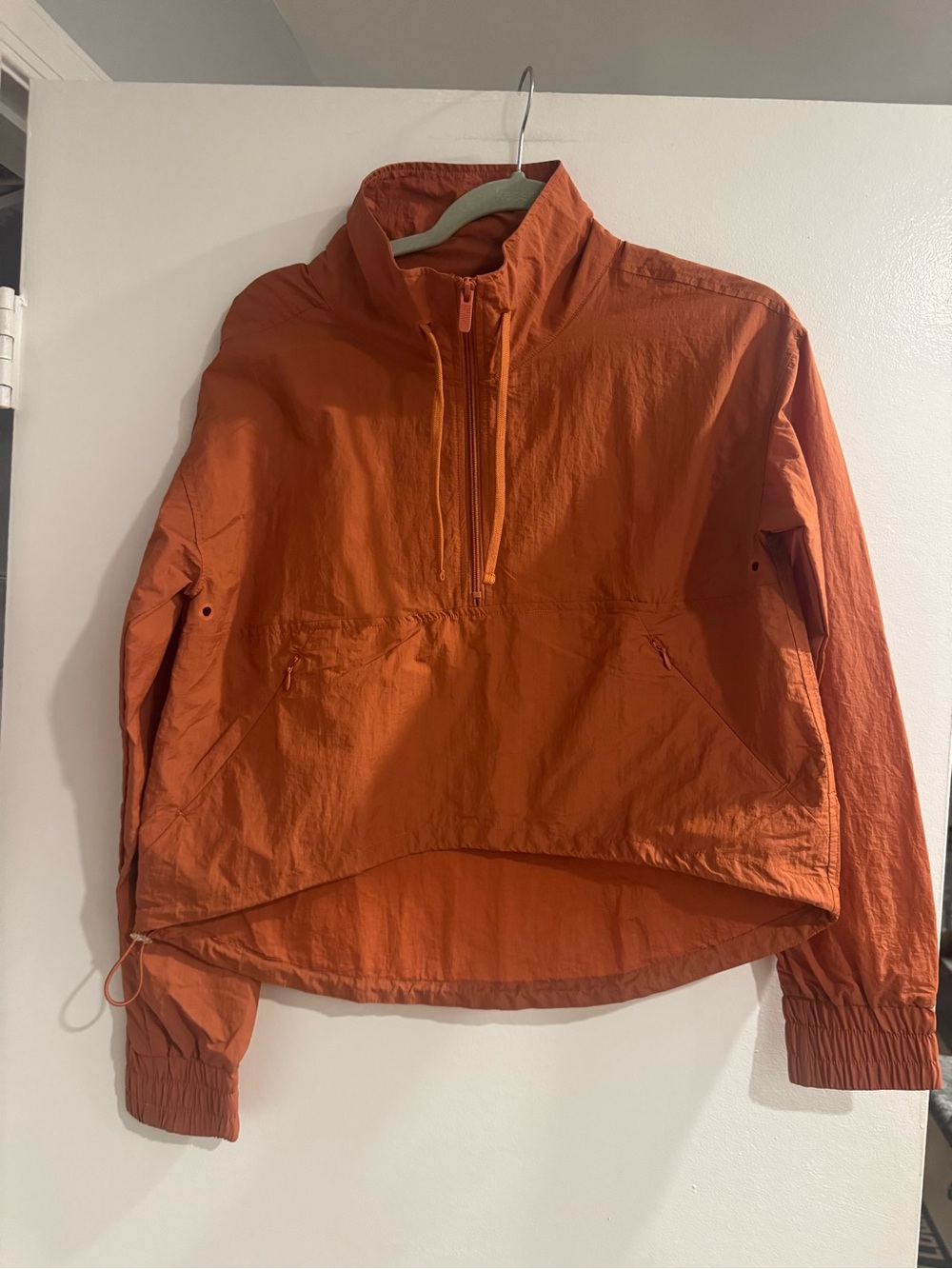 Women’s Orange Half-Zip Utility Pullover Jacket Small | Funnel Neck